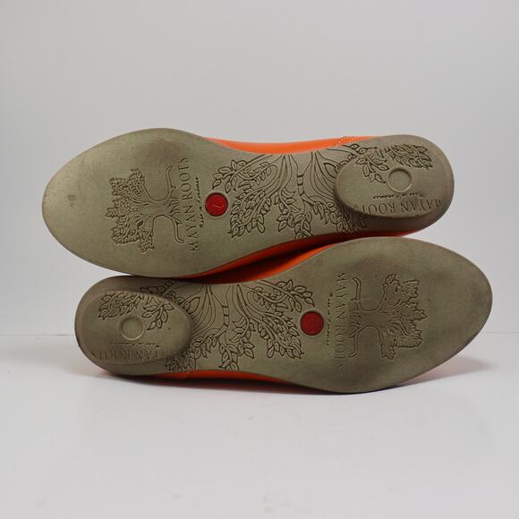 Mayan Roots Women’s 7 Slip On Leather Flats Handmade Loafers Honduras Orange - Picture 5 of 7